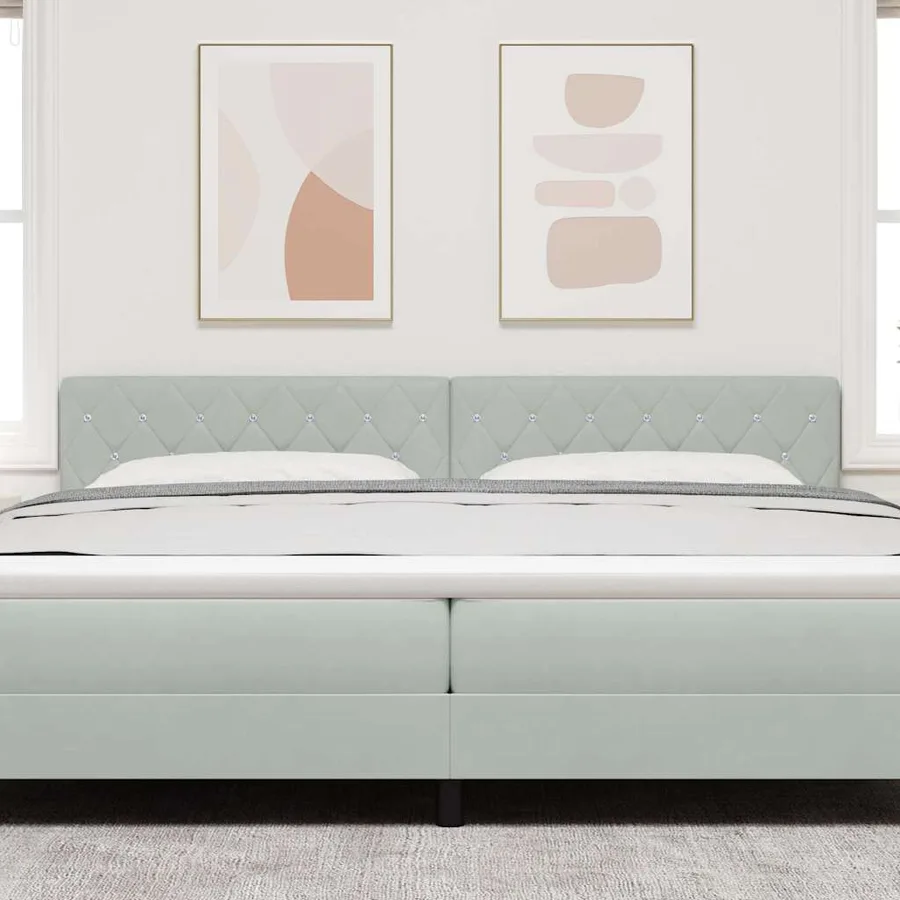 Tête de lit Gris clair 200 cm Velours - 3