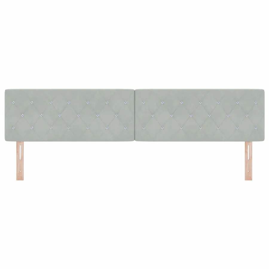 Tête de lit Gris clair 200 cm Velours - 4