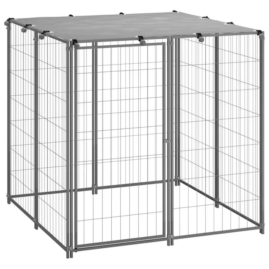 Chenil Argenté 110x110x110 cm Acier - 2