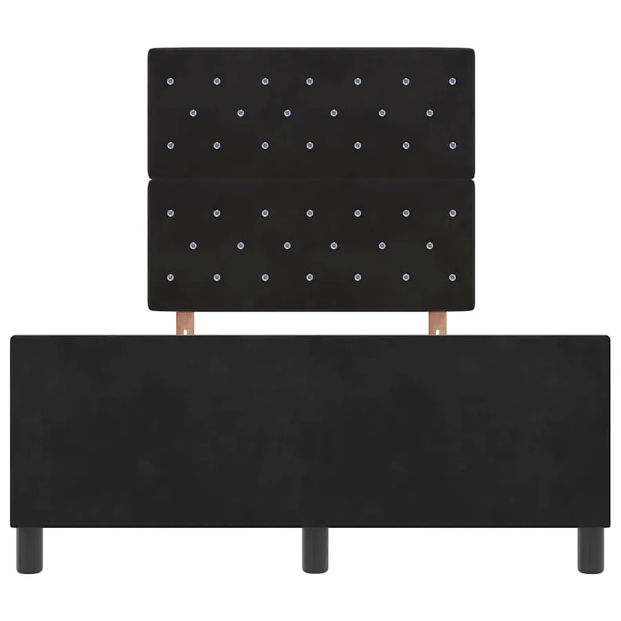 Lit à ressorts avec tête de lit Noir 120 x 200 cm Velours - 7