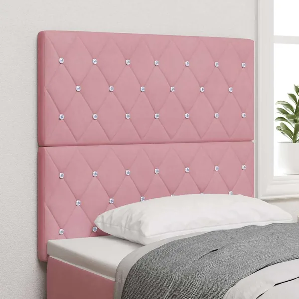 Tête de lit LED avec bandes LED Rose 100 cm Velours