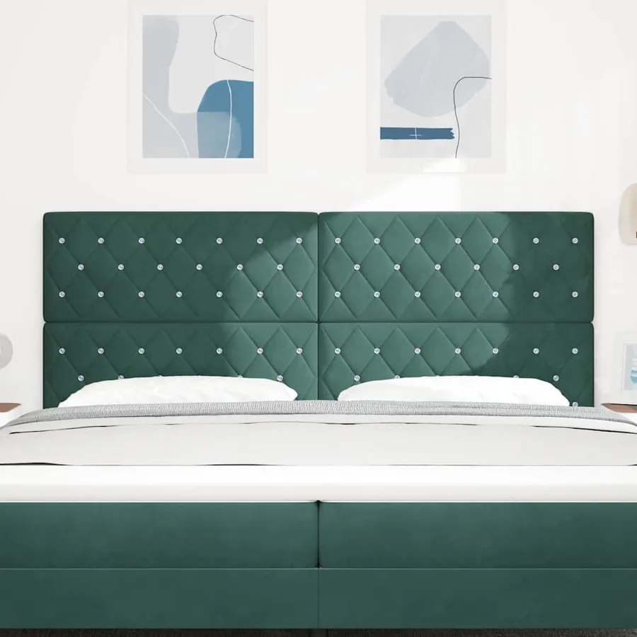 Tête de lit Vert foncé 200 cm Velours - 3