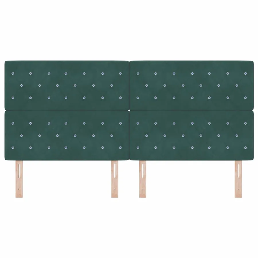 Tête de lit Vert foncé 200 cm Velours - 4
