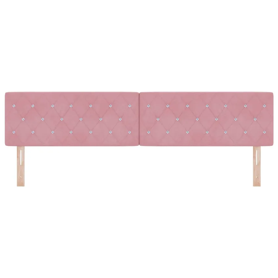Tête de lit LED avec bandes LED Rose 200 cm Velours - 5