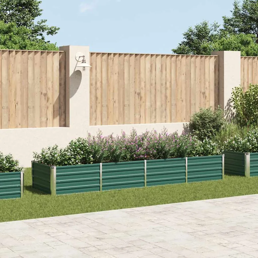 Lit surélevé de jardin Acier galvanisé 320x80x45 cm Vert