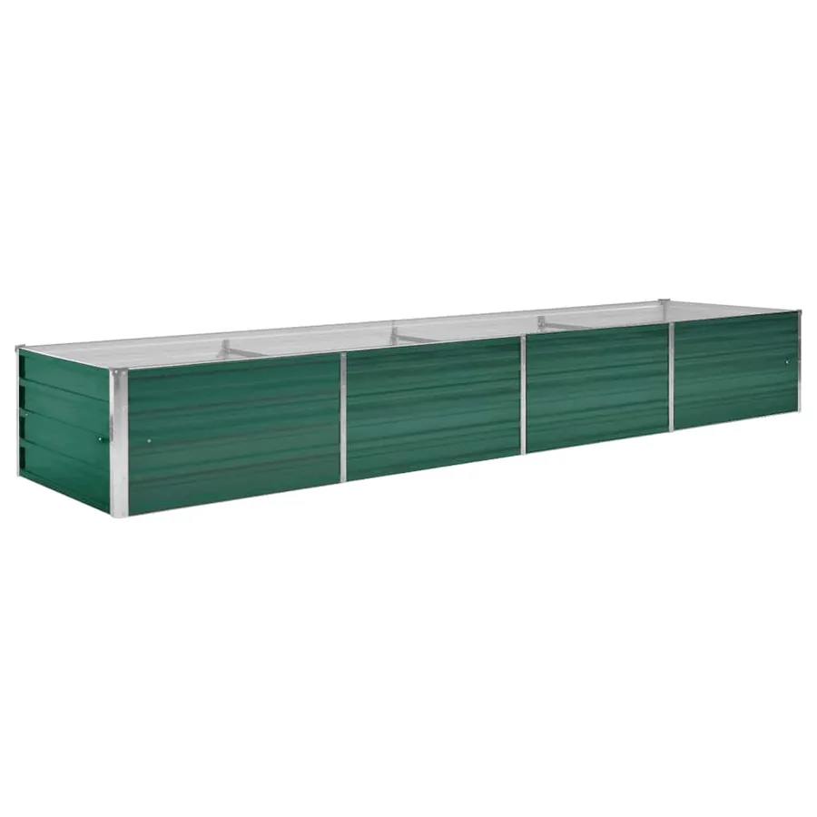 Lit surélevé de jardin Acier galvanisé 320x80x45 cm Vert - 2