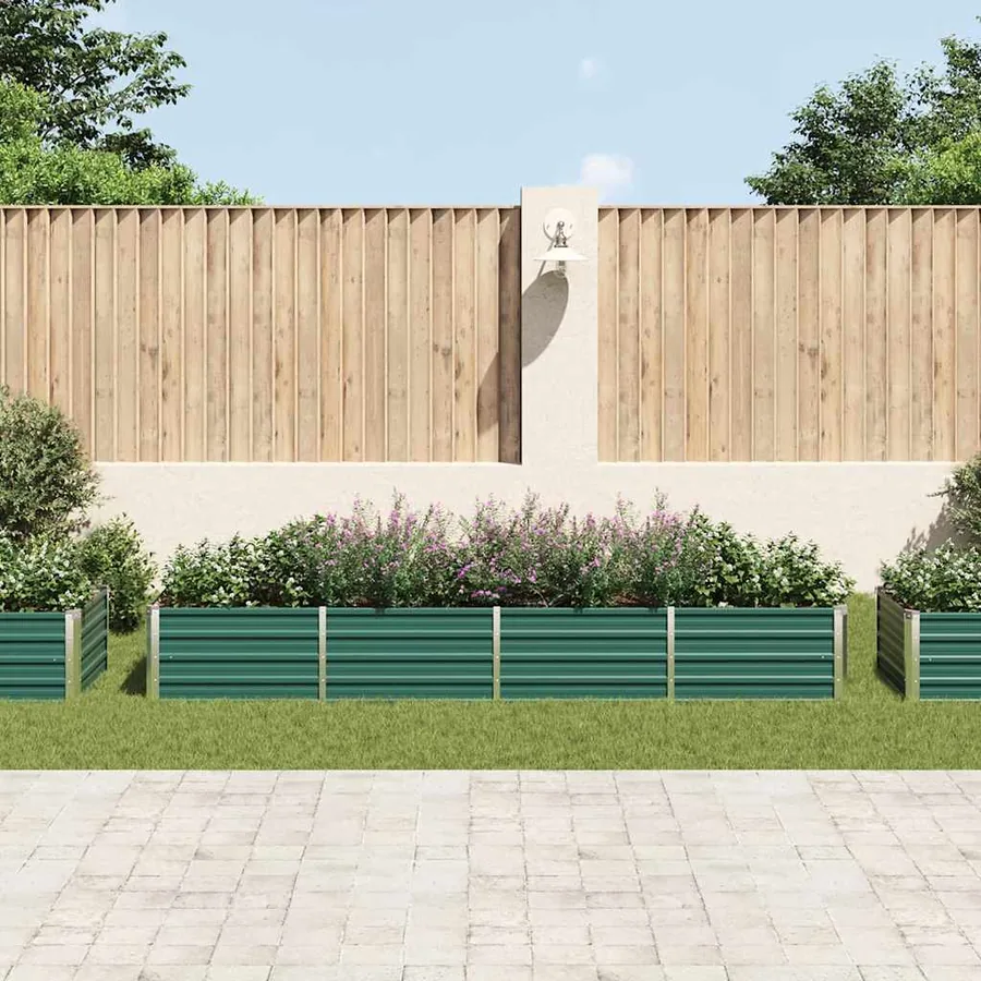 Lit surélevé de jardin Acier galvanisé 320x80x45 cm Vert - 3