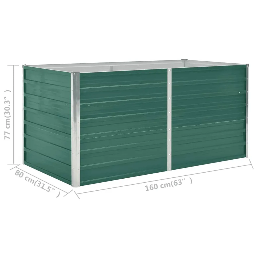 Jardinière 160 x 80 x 77 cm Acier galvanisé Vert - 7