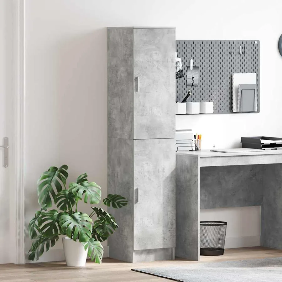 Haut Armoire Gris béton 35 x 39 x 168 cm