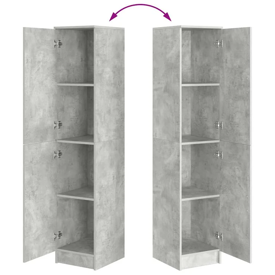 Haut Armoire Gris béton 35 x 39 x 168 cm - 11