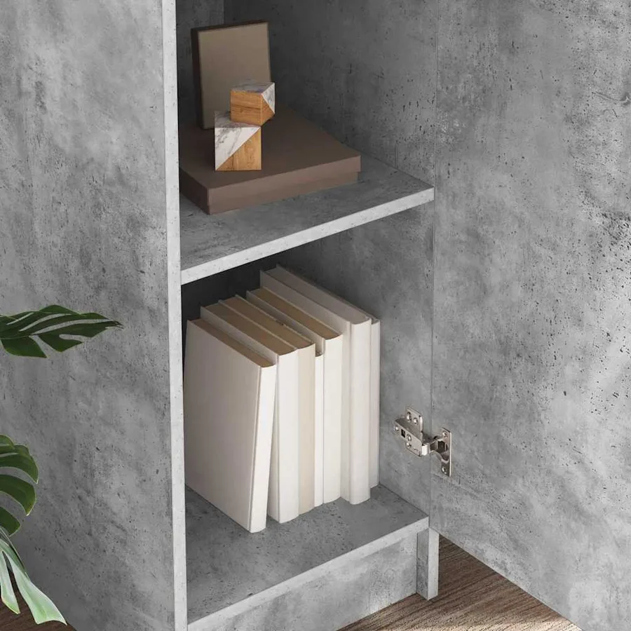 Haut Armoire Gris béton 35 x 39 x 168 cm - 4