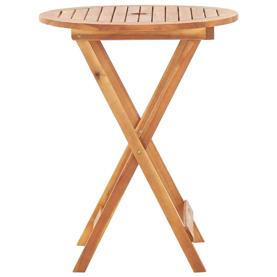 Table pliable de jardin 60x75 cm bois d'acacia massif - 4