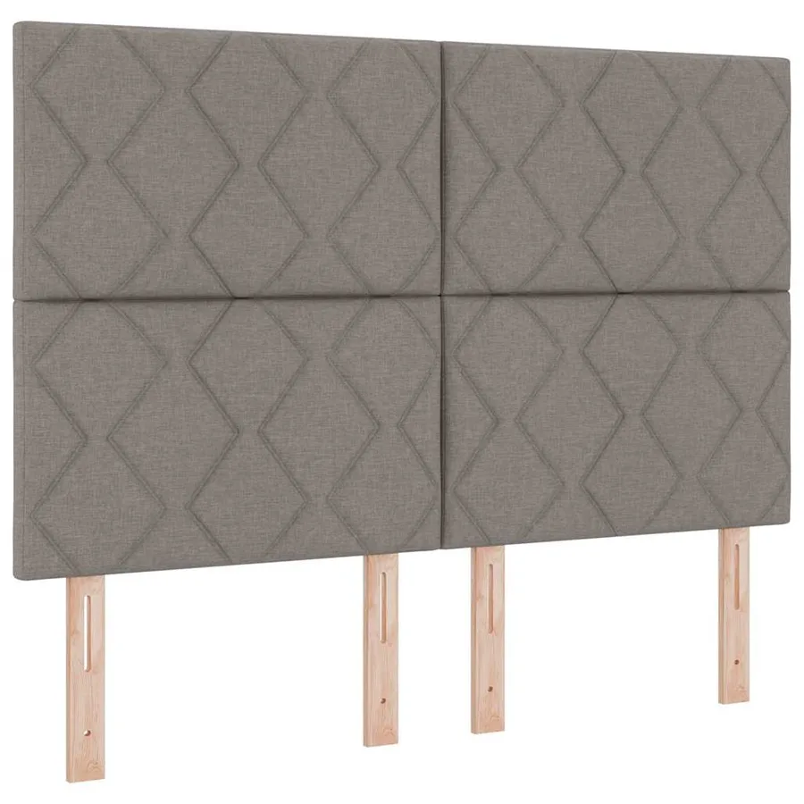 Lit à ressorts avec coussin Taupe 200 x 160 cm tissu - 6