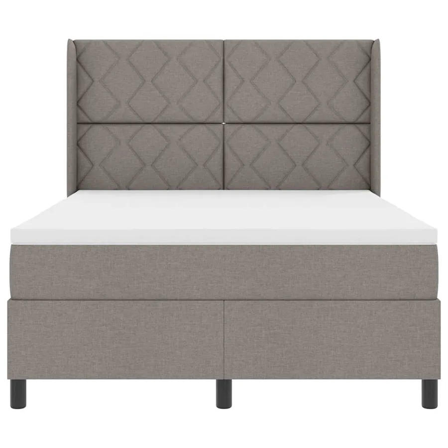 Lit à ressorts avec coussin Taupe 200 x 160 cm tissu - 7