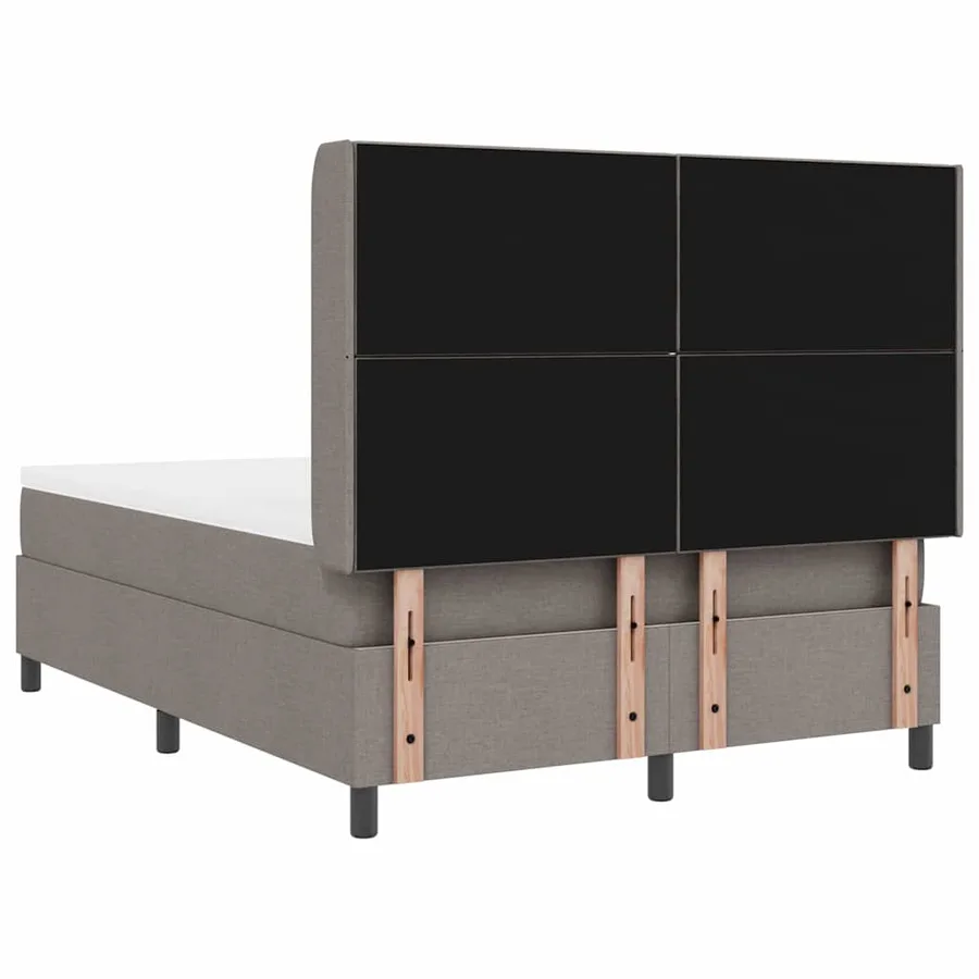 Lit à ressorts avec coussin Taupe 200 x 160 cm tissu - 9