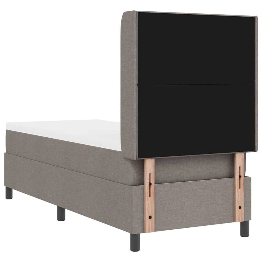 Lit à ressort LED avec tête de lit Taupe 80 x 200 cm tissu - 9