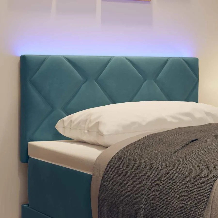 Tête de lit LED Bleu foncé 80 cm Velours - 4