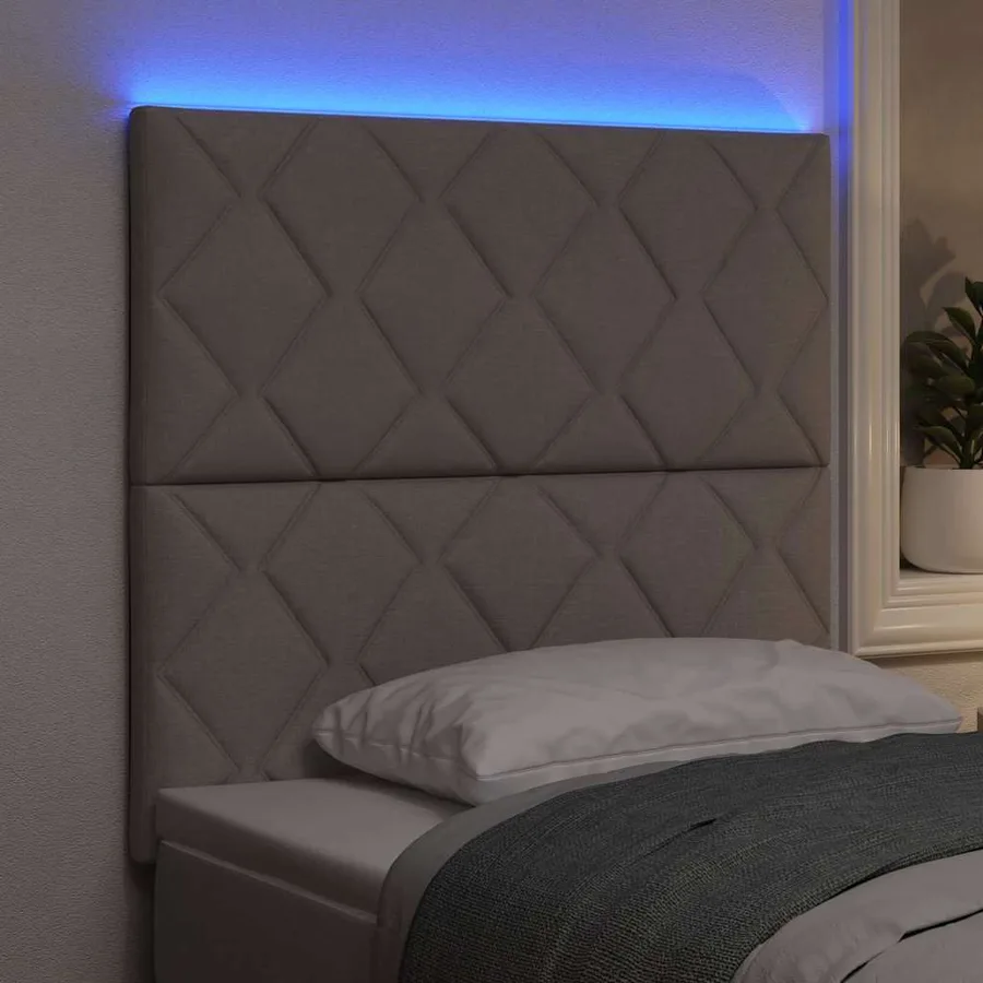Tête de lit LED Taupe 100 cm tissu - 4