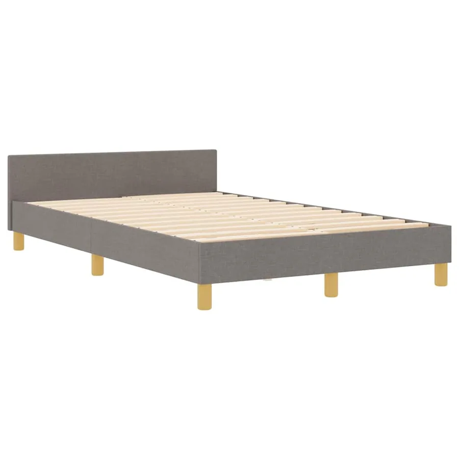 Cadre de lit avec tête de lit Taupe 120 x 200 cm tissu - 4
