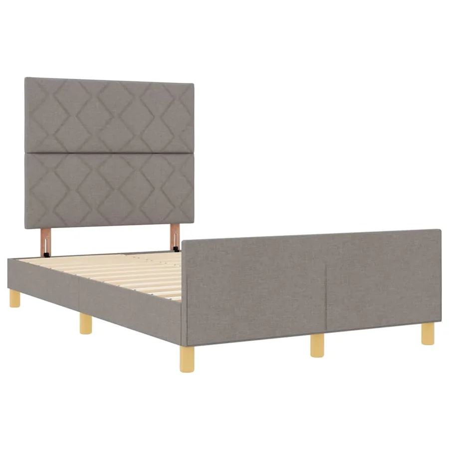 Cadre de lit avec tête de lit Taupe 120 x 200 cm tissu - 5