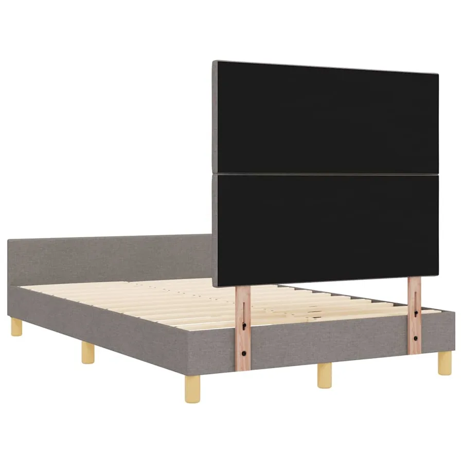Cadre de lit avec tête de lit Taupe 120 x 200 cm tissu - 9