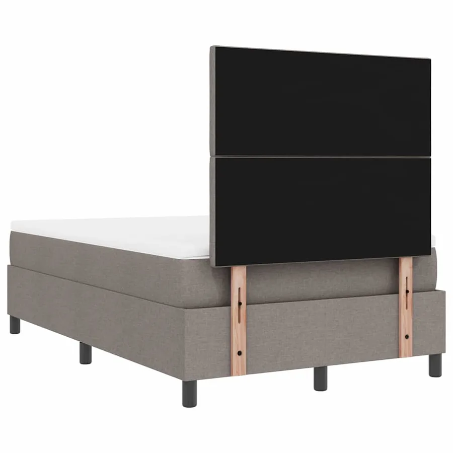 Lit à ressorts avec tête de lit Taupe 120 x 200 cm tissu - 9