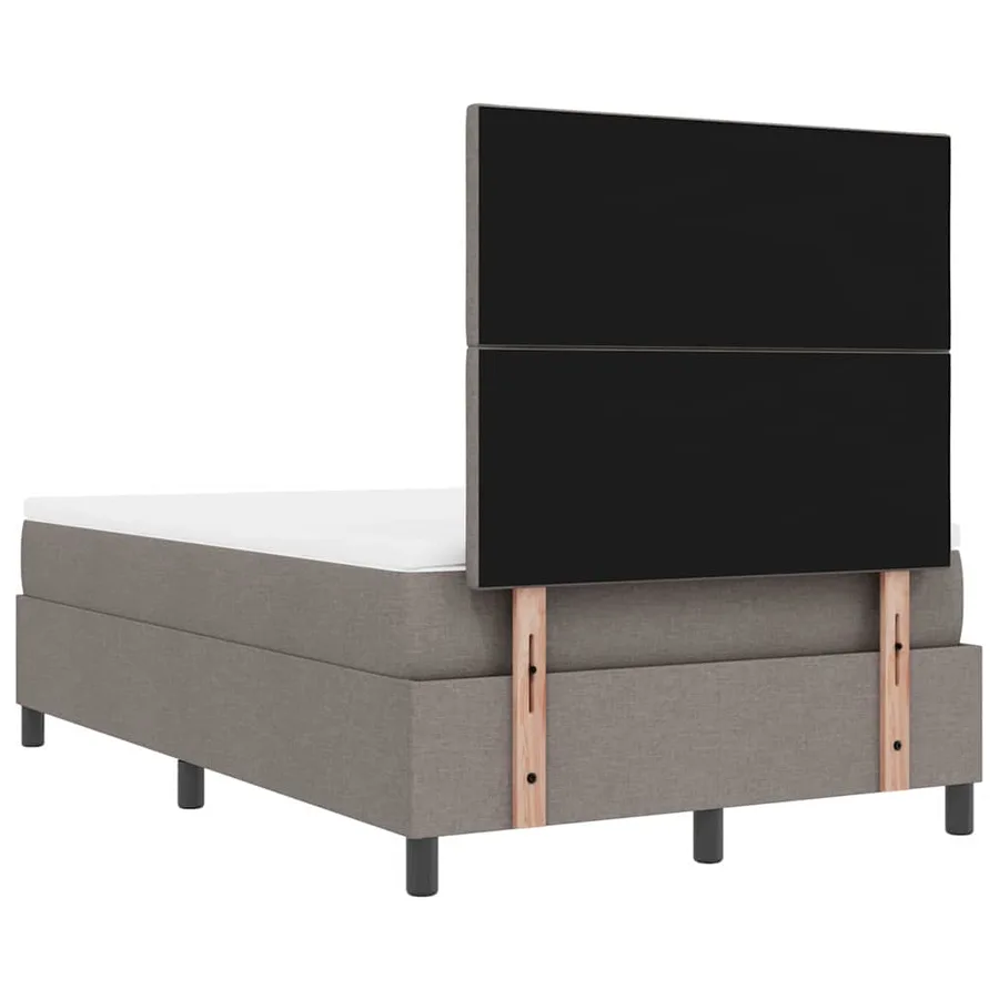 Lit à ressorts avec tête de lit Taupe 120 x 200 cm tissu - 10