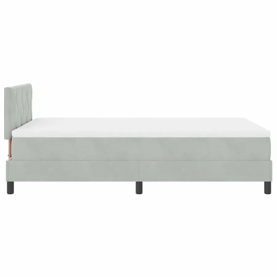 Lit à ressort LED Gris clair 120 x 200 cm Velours - 9
