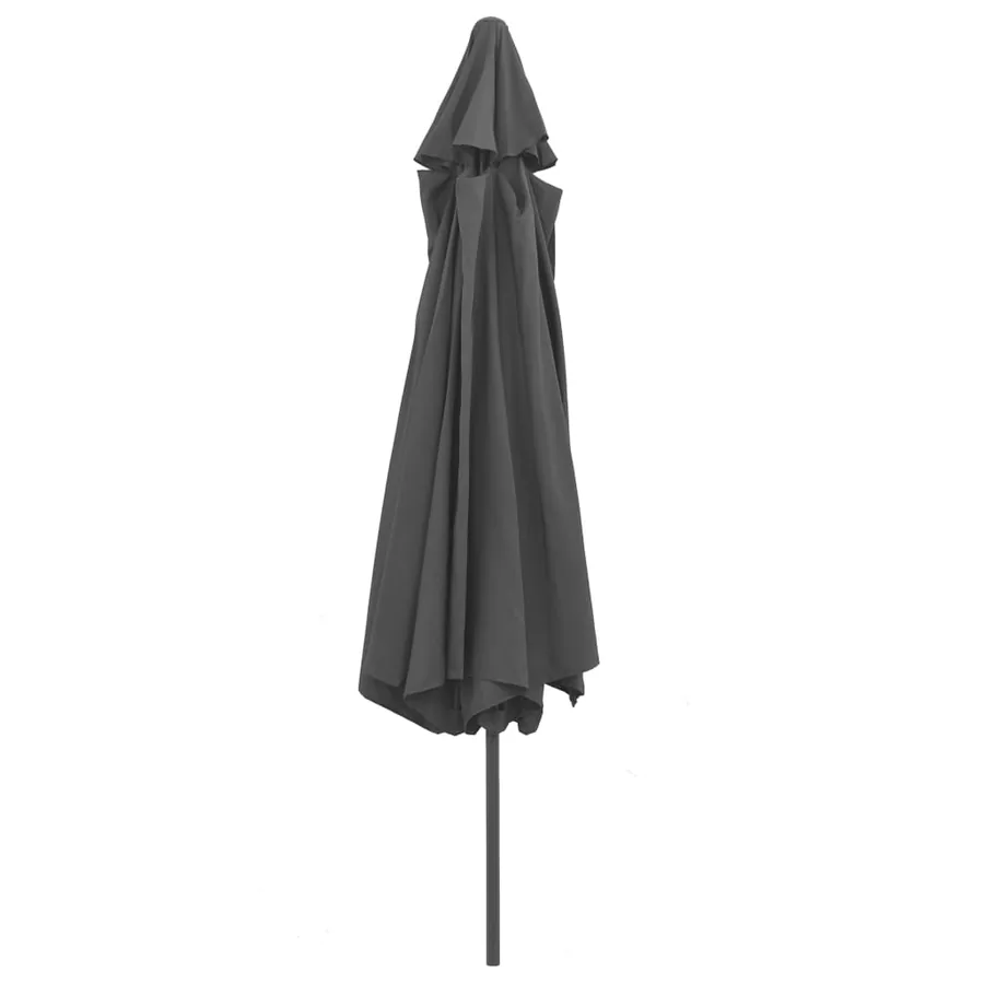 Parasol de jardin avec mât en métal 390 cm anthracite - 4