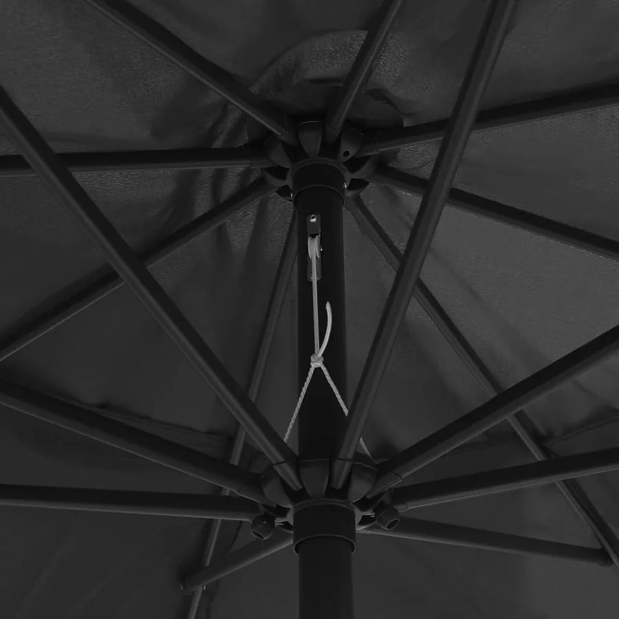 Parasol de jardin avec mât en métal 390 cm anthracite - 5