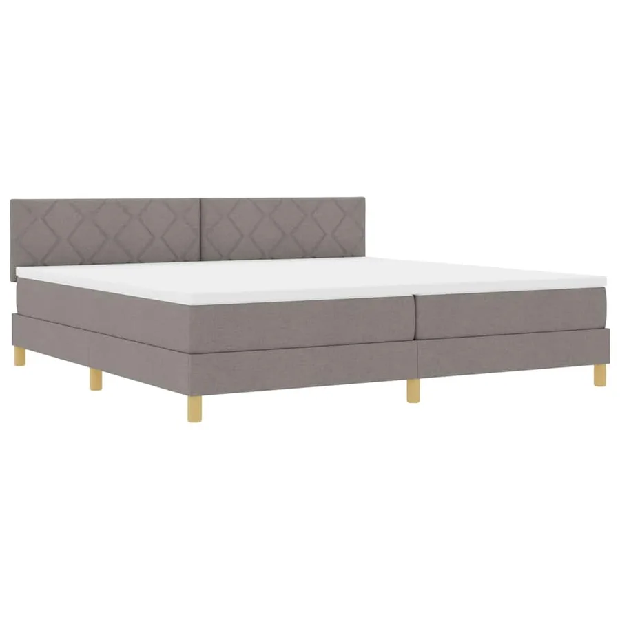 Lit à ressort LED avec bandes LED Taupe 200 x 200 cm tissu - 2