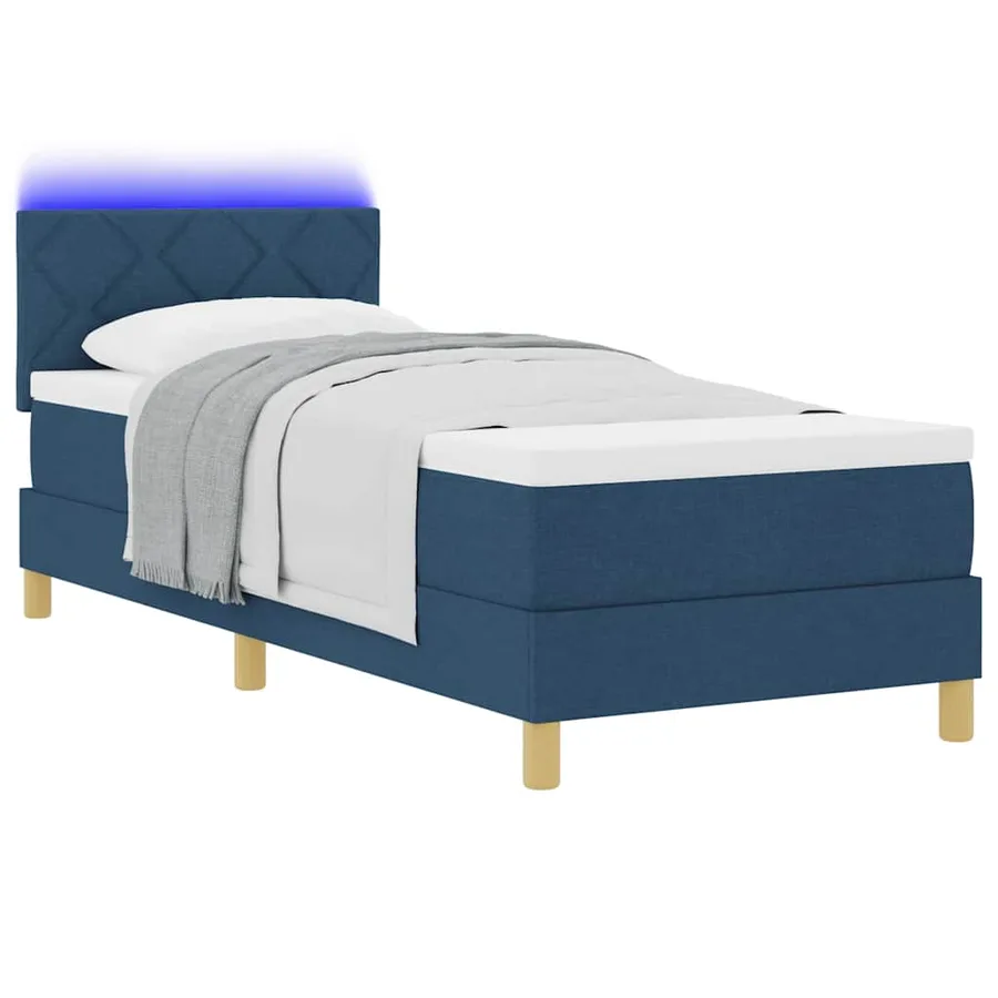 Lit à ressort LED avec bandes LED Bleu 80 x 200 cm tissu - 3