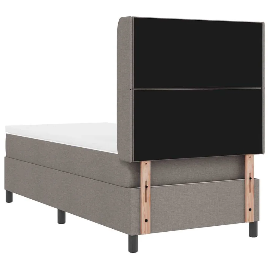 Lit à ressort LED avec tête de lit Taupe 100 x 200 cm tissu - 9