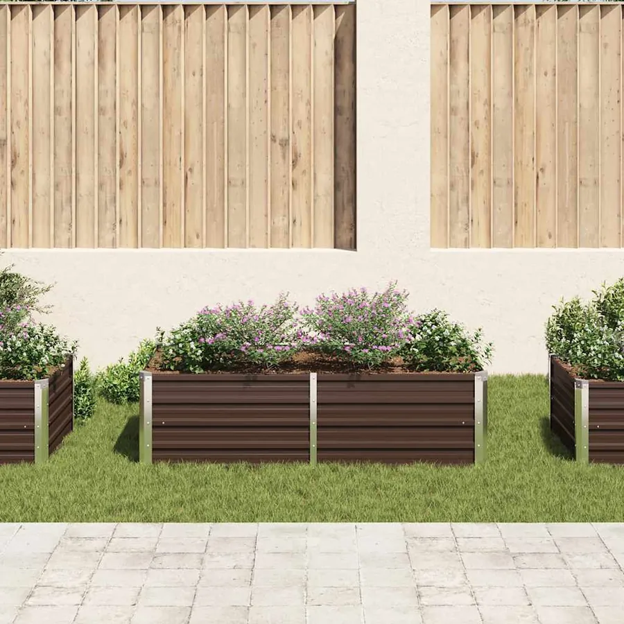 Jardinière 160 x 80 x 45 cm Acier galvanisé Marron - 3