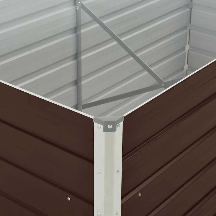 Jardinière 160 x 80 x 45 cm Acier galvanisé Marron - 5