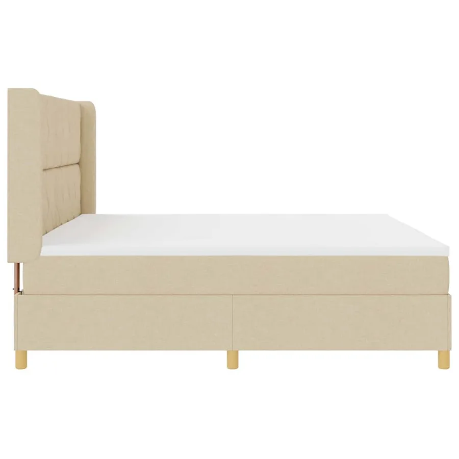 Lit à ressorts avec bandes LED Crème 200 x 200 cm tissu - 9