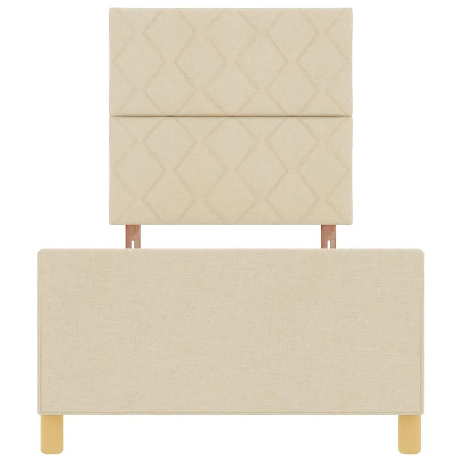 Cadre de lit avec tête de lit Crème 100 x 200 cm tissu - 6