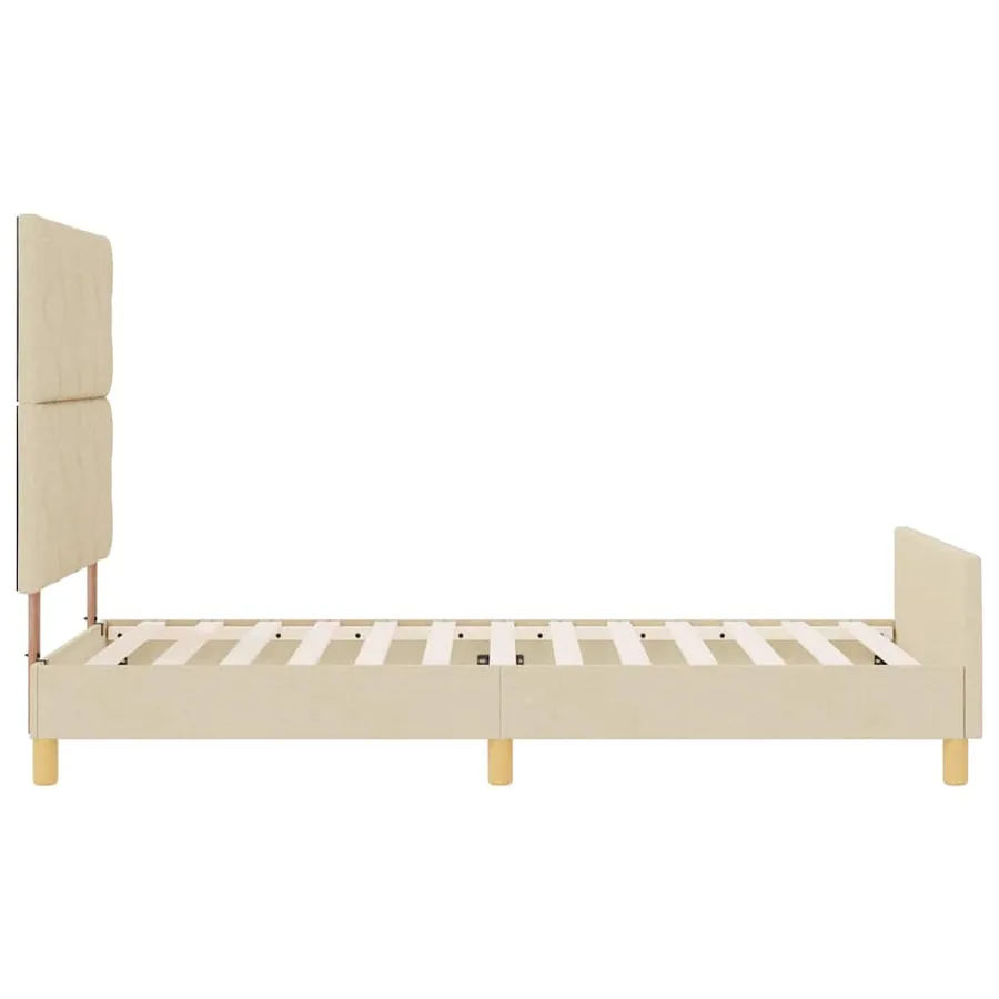 Cadre de lit avec tête de lit Crème 100 x 200 cm tissu - 7