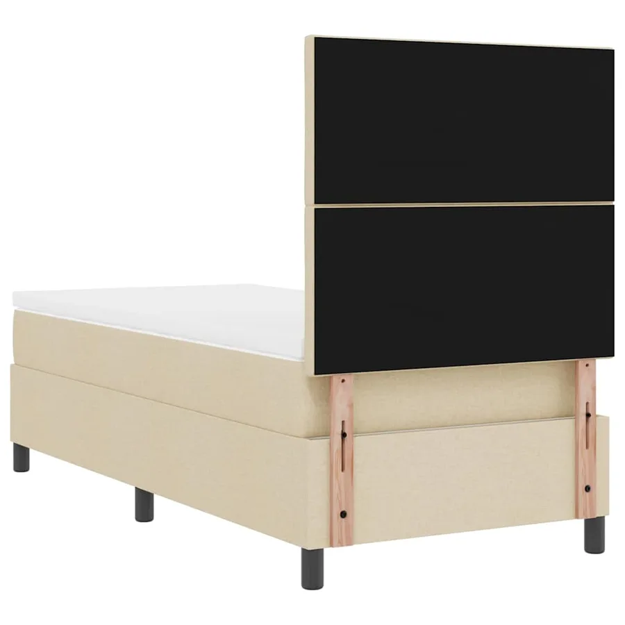 Lit à ressorts avec bandes LED Crème 100 x 200 cm tissu - 8