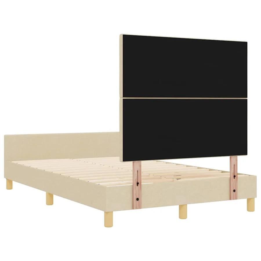 Cadre de lit avec tête de lit Crème 120 x 200 cm tissu - 9