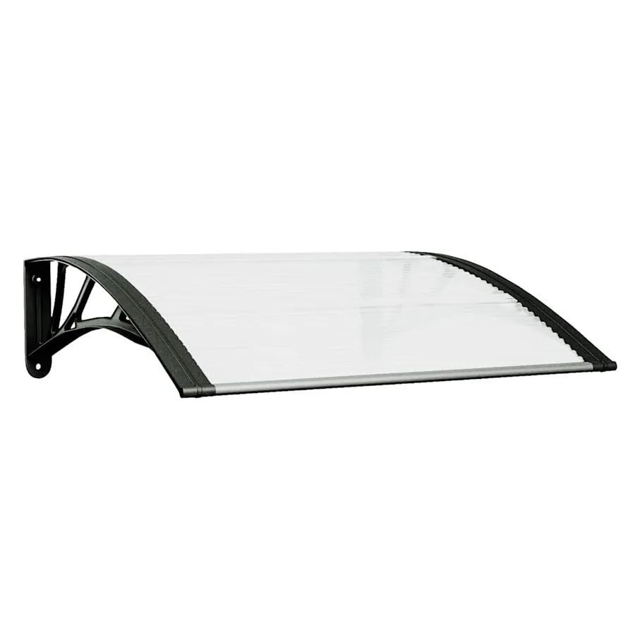 Door canopy black and transparent 80x75 cm polycarbonate - 2