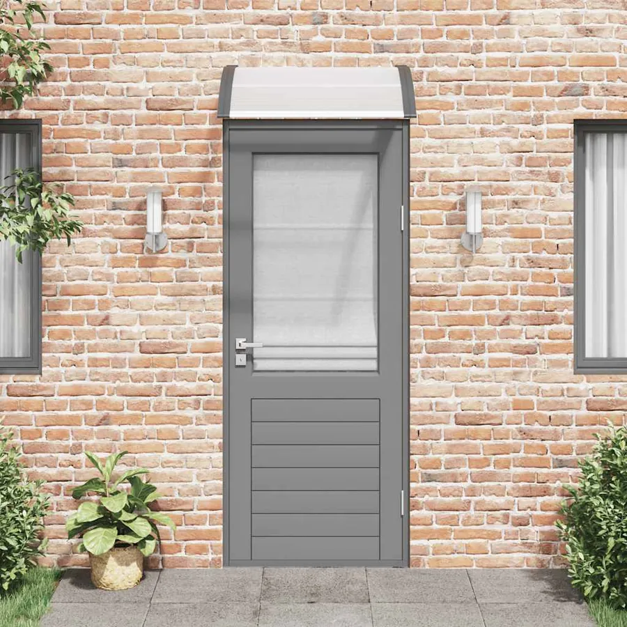 Door canopy black and transparent 80x75 cm polycarbonate - 3