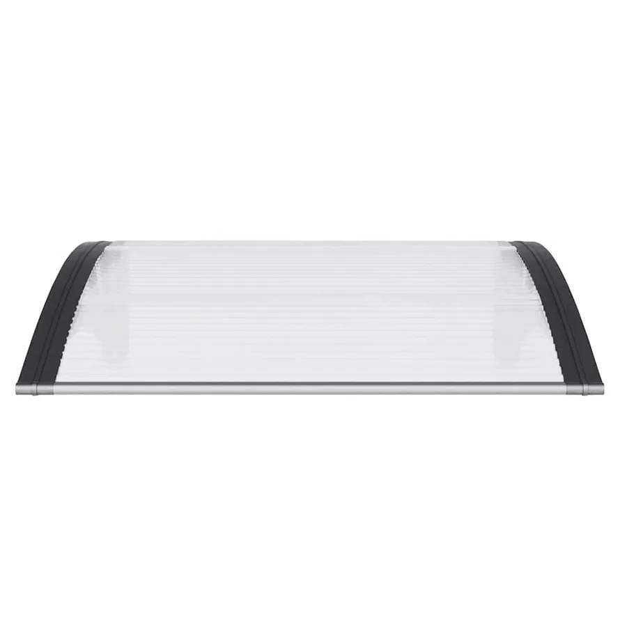 Door canopy black and transparent 80x75 cm polycarbonate - 4