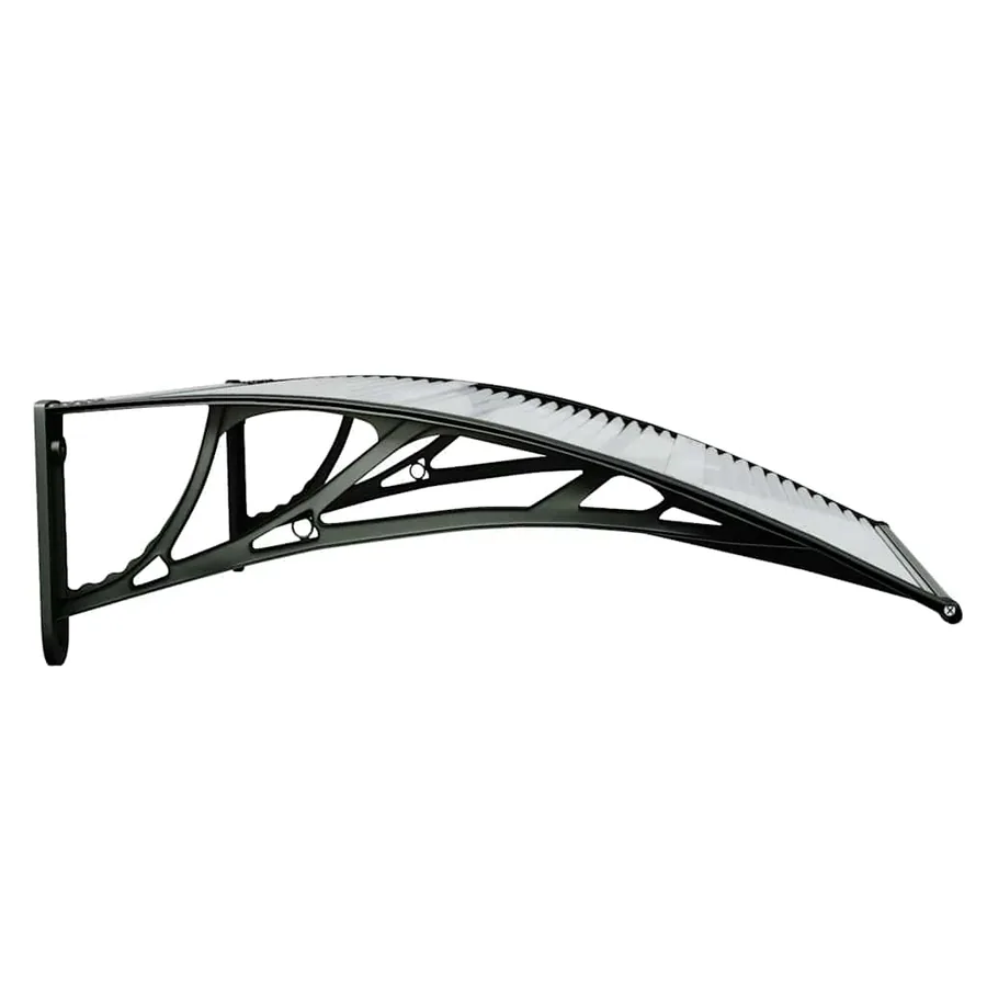 Auvent de porte Noir et transparent 80x75 cm Polycarbonate - 5