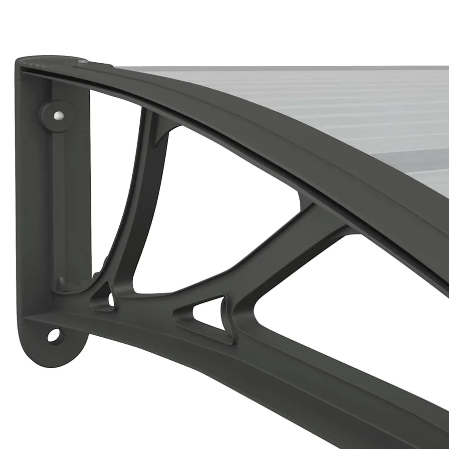 Door canopy black and transparent 80x75 cm polycarbonate - 6