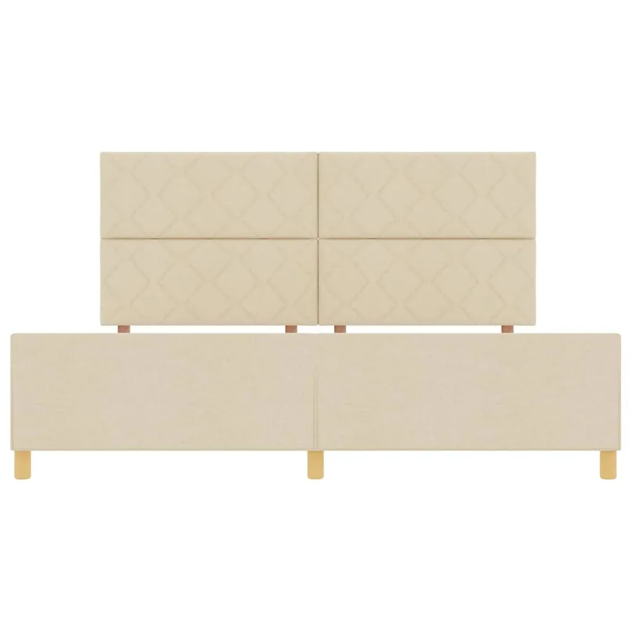 Cadre de lit avec tête de lit Crème 200 x 200 cm tissu - 7