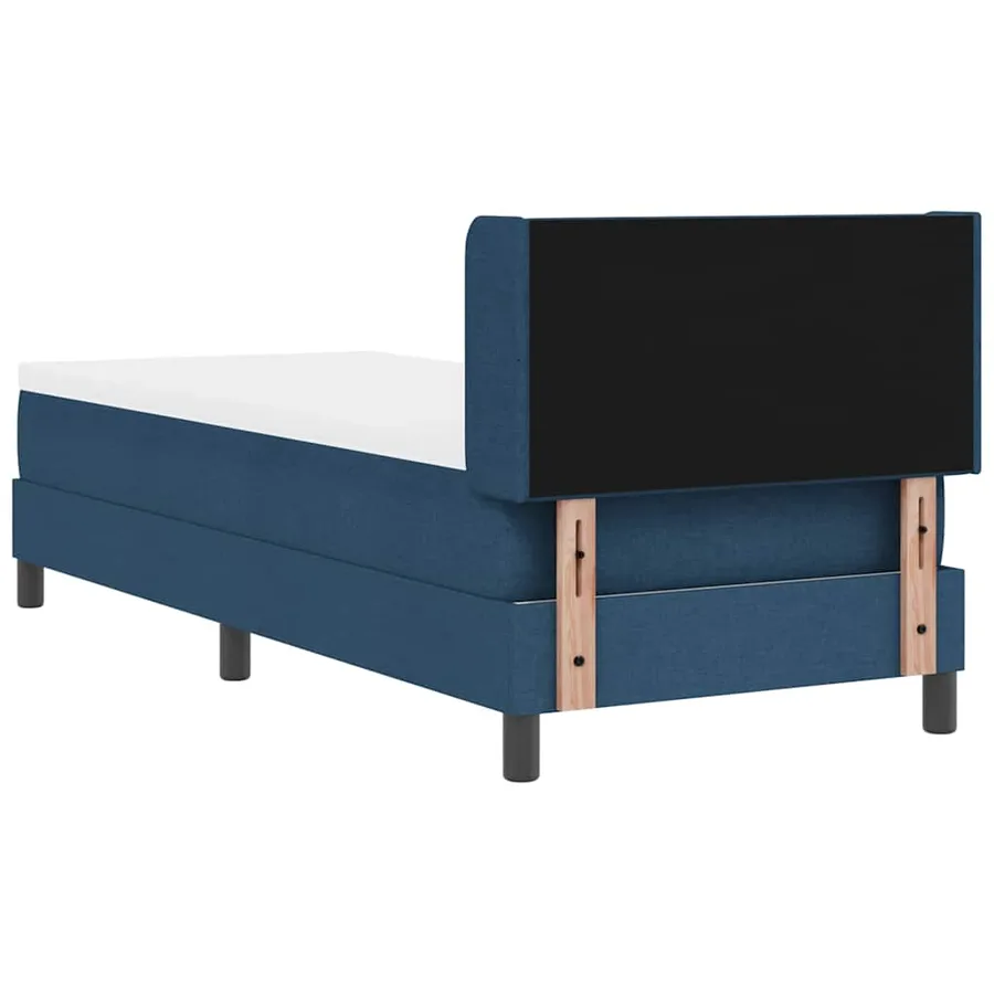 Lit à ressorts avec tête de lit Bleu 200 x 80 cm tissu - 9