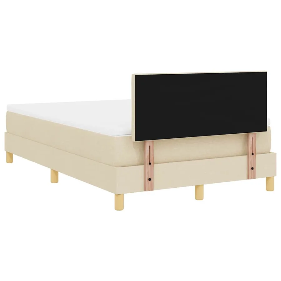 Lit à ressort LED avec bandes LED Crème 120 x 200 cm tissu - 8