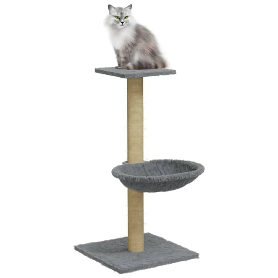 Arbre à chat avec griffoir en sisal Gris clair 74 cm - 3