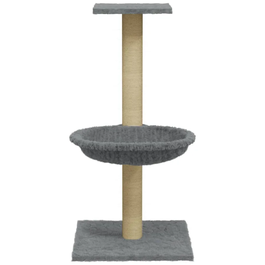 Arbre à chat avec griffoir en sisal Gris clair 74 cm - 4